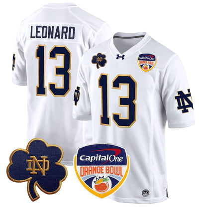 Notre Dame Fighting Irish 2024 Orange Bowl Patch Game Jersey - All Stitched