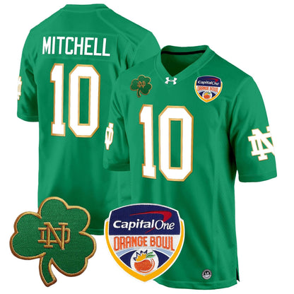 Notre Dame Fighting Irish 2024 Orange Bowl Patch Game Jersey - All Stitched