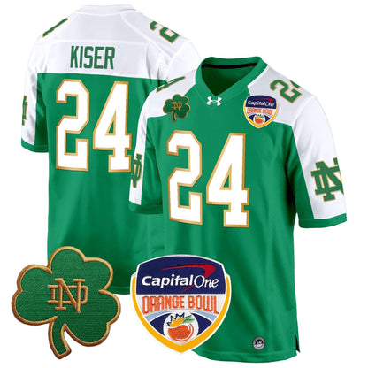 Notre Dame Fighting Irish 2024 Orange Bowl Patch Game Jersey - All Stitched