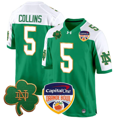 Notre Dame Fighting Irish 2024 Orange Bowl Patch Game Jersey - All Stitched