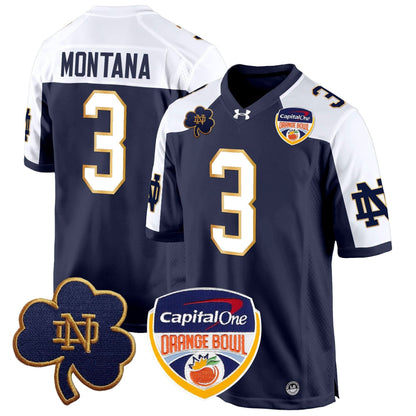 Notre Dame Fighting Irish 2024 Orange Bowl Patch Game Jersey - All Stitched