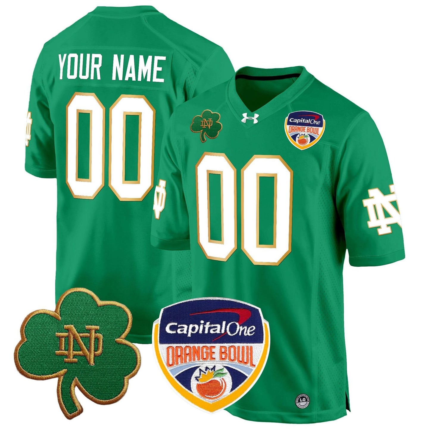 Notre Dame Fighting Irish 2024 Orange Bowl Patch Game Custom Jersey - All Stitched