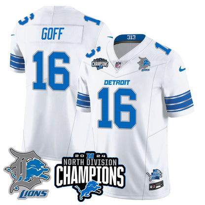 Detroit Lions 2024 NFC North Champions Gold Jersey N2 - All Stitched