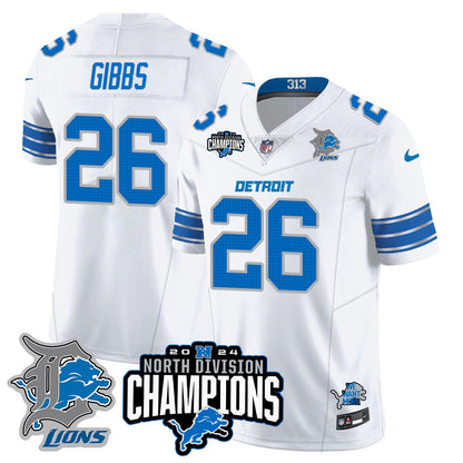 Detroit Lions 2024 NFC North Champions Gold Jersey N2 - All Stitched