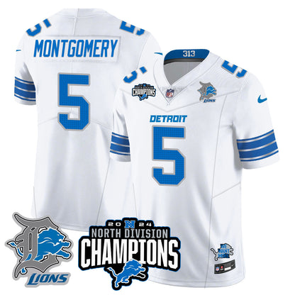 Detroit Lions 2024 NFC North Champions Gold Jersey N2 - All Stitched