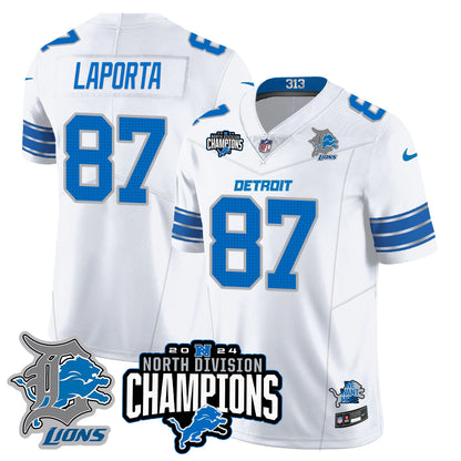 Detroit Lions 2024 NFC North Champions Gold Jersey N2 - All Stitched