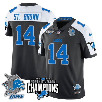 Detroit Lions 2024 NFC North Champions Gold Jersey N2 - All Stitched