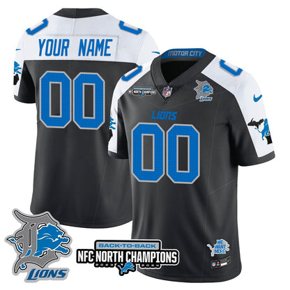 Custom Gender/Name Detroit Lions 2024 NFC North Champions Gold Jersey N3 - All Stitched