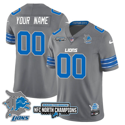 Custom Gender/Name Detroit Lions 2024 NFC North Champions Gold Jersey N3 - All Stitched