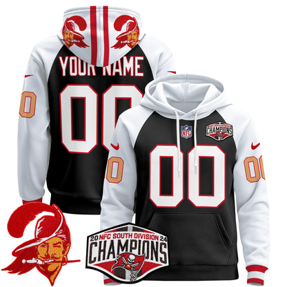 Tampa Bay Buccaneers Creamsicle 2024 NFC South Division Champions Patch Custom Pullover Hoodie - All Stitched