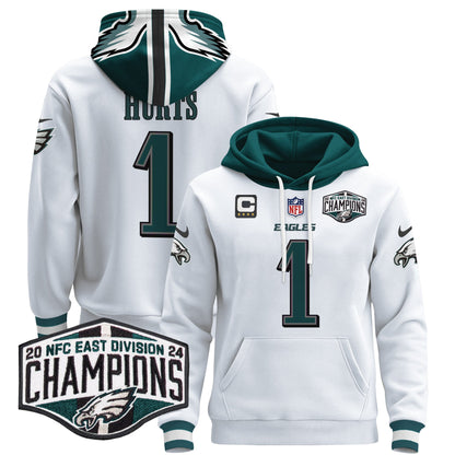 Eagles 2024 NFC East Division Champions Patch Pullover Hoodie - All Stitched