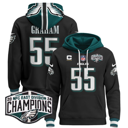 Eagles 2024 NFC East Division Champions Patch Pullover Hoodie - All Stitched