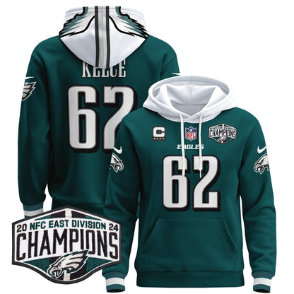 Eagles 2024 NFC East Division Champions Patch Pullover Hoodie - All Stitched