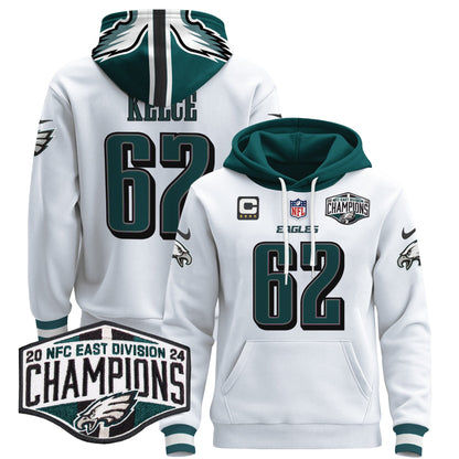 Eagles 2024 NFC East Division Champions Patch Pullover Hoodie - All Stitched