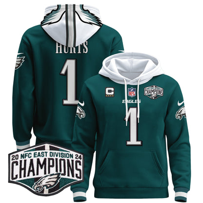 Eagles 2024 NFC East Division Champions Patch Pullover Hoodie - All Stitched