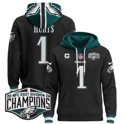 Eagles 2024 NFC East Division Champions Patch Pullover Hoodie - All Stitched