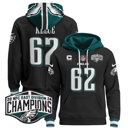 Eagles 2024 NFC East Division Champions Patch Pullover Hoodie - All Stitched