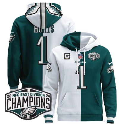 Eagles 2024 NFC East Division Champions Patch Pullover Hoodie - All Stitched