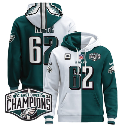 Eagles 2024 NFC East Division Champions Patch Pullover Hoodie - All Stitched