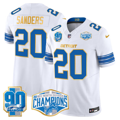 Detroit Lions 2024 NFC North Division Champions Patch Gold Trim Vapor Limited Jersey - All Stitched