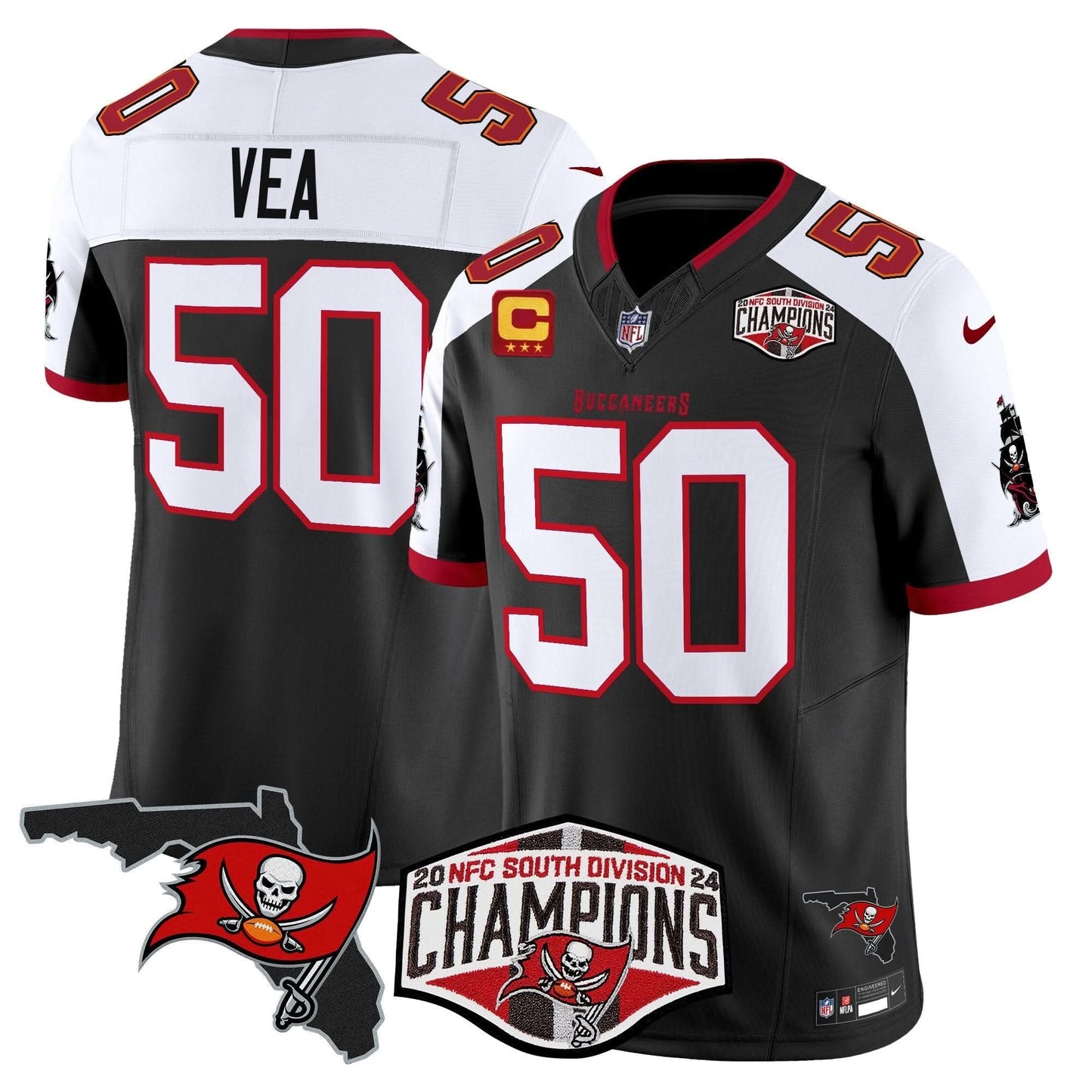 Buccaneers 2024 NFC South Division Champions Patch Vapor Limited Jersey - All Stitched