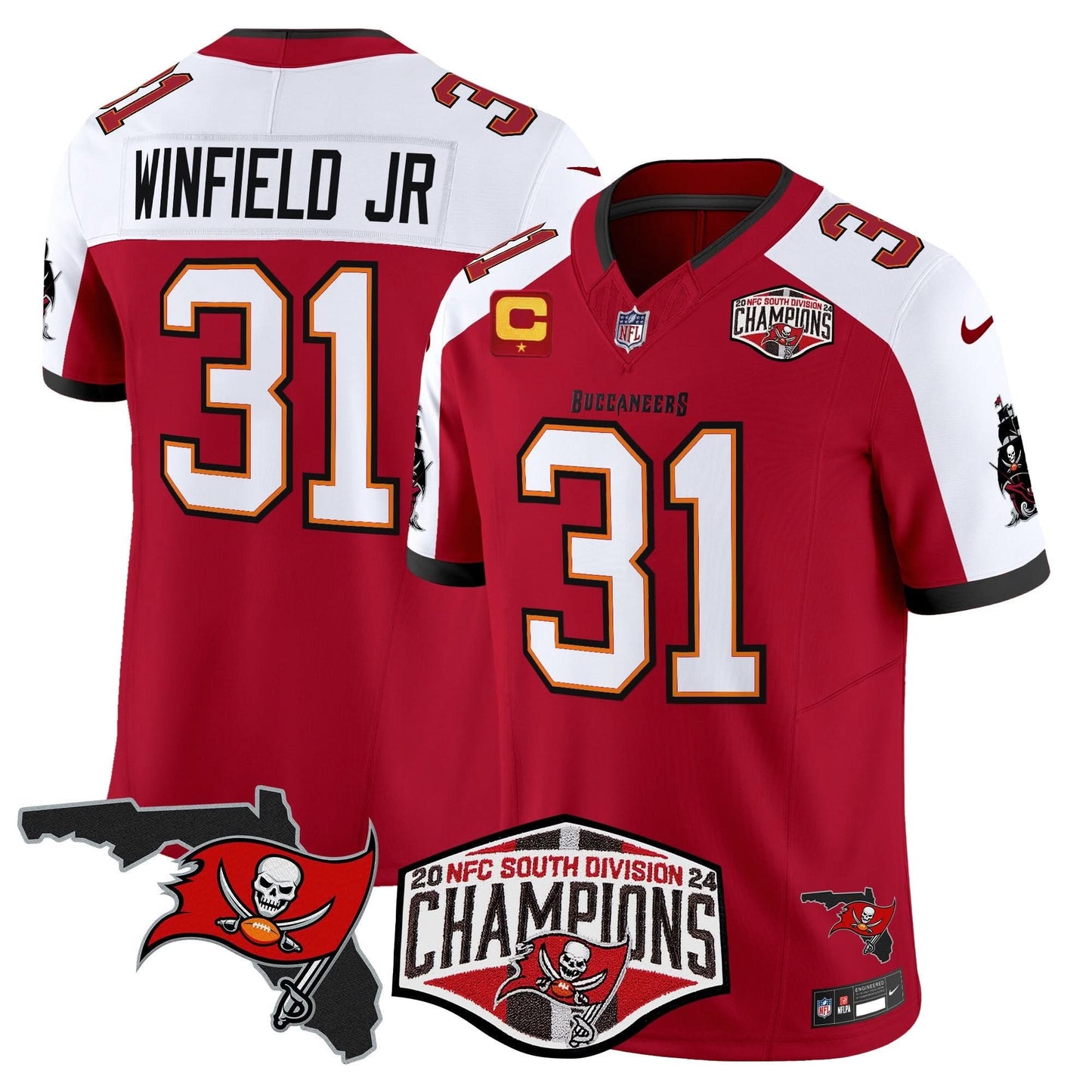 Buccaneers 2024 NFC South Division Champions Patch Vapor Limited Jersey - All Stitched