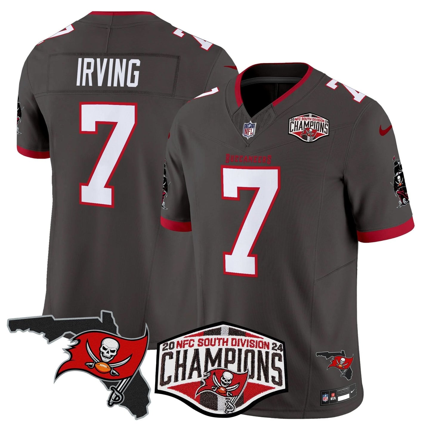 Buccaneers 2024 NFC South Division Champions Patch Vapor Limited Jersey - All Stitched