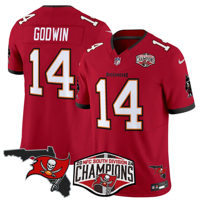 Buccaneers 2024 NFC South Division Champions Patch Vapor Limited Jersey - All Stitched