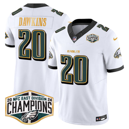 Eagles 2024 NFC East Division Champions Gold Trim Vapor Limited Jersey - All Stitched