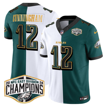 Eagles 2024 NFC East Division Champions Gold Trim Vapor Limited Jersey - All Stitched