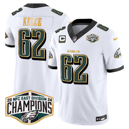 Eagles 2024 NFC East Division Champions Gold Trim Vapor Limited Jersey - All Stitched