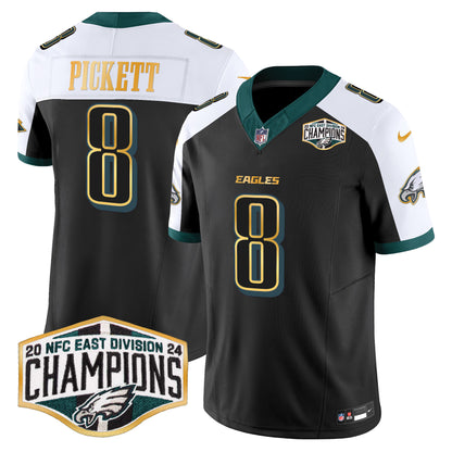 Eagles 2024 NFC East Division Champions Gold Trim Vapor Limited Jersey - All Stitched