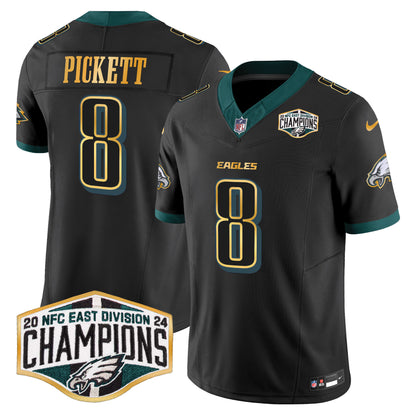 Eagles 2024 NFC East Division Champions Gold Trim Vapor Limited Jersey - All Stitched