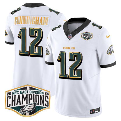 Eagles 2024 NFC East Division Champions Gold Trim Vapor Limited Jersey - All Stitched