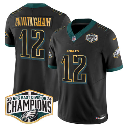 Eagles 2024 NFC East Division Champions Gold Trim Vapor Limited Jersey - All Stitched