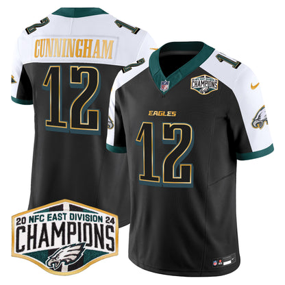 Eagles 2024 NFC East Division Champions Gold Trim Vapor Limited Jersey - All Stitched