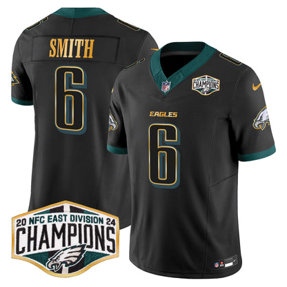 Eagles 2024 NFC East Division Champions Gold Trim Vapor Limited Jersey - All Stitched