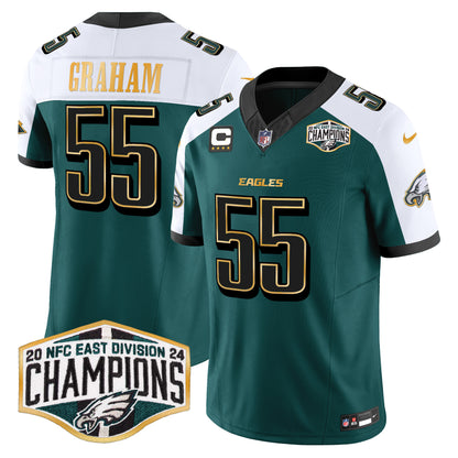 Eagles 2024 NFC East Division Champions Gold Trim Vapor Limited Jersey - All Stitched