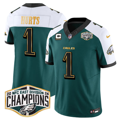 Eagles 2024 NFC East Division Champions Gold Trim Vapor Limited Jersey - All Stitched