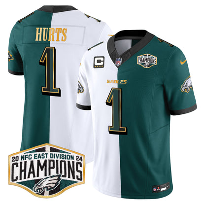 Eagles 2024 NFC East Division Champions Gold Trim Vapor Limited Jersey - All Stitched