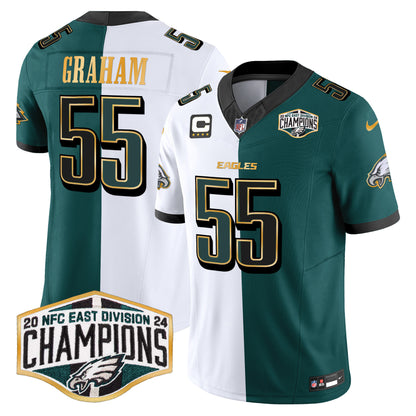 Eagles 2024 NFC East Division Champions Gold Trim Vapor Limited Jersey - All Stitched