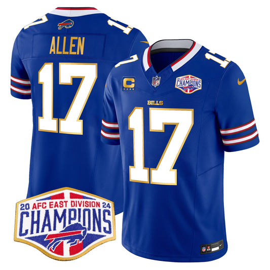 Bills 2024 AFC East Division Champions Gold Trim Vapor Limited Jersey - All Stitched