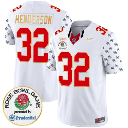 Ohio State Buckeyes Rose Bowl Gold Trim Vapor Limited Jersey - All Stitched
