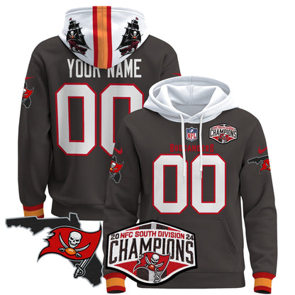 Buccaneers 2024 NFC South Division Champions Patch Custom Pullover Hoodie - All Stitched