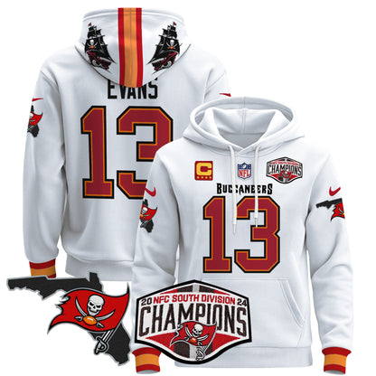 Buccaneers 2024 NFC South Division Champions Patch Pullover Hoodie - All Stitched