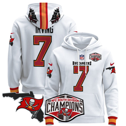 Buccaneers 2024 NFC South Division Champions Patch Pullover Hoodie - All Stitched