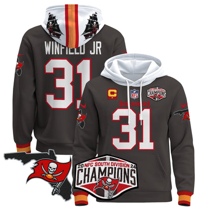 Buccaneers 2024 NFC South Division Champions Patch Pullover Hoodie - All Stitched