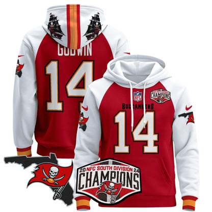 Buccaneers 2024 NFC South Division Champions Patch Pullover Hoodie - All Stitched