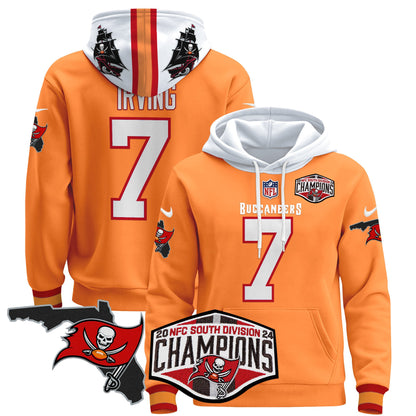 Buccaneers 2024 NFC South Division Champions Patch Pullover Hoodie - All Stitched