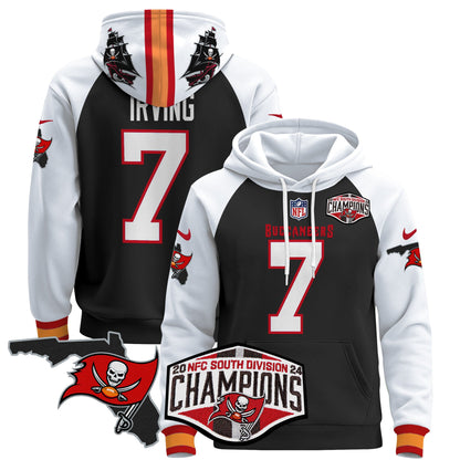 Buccaneers 2024 NFC South Division Champions Patch Pullover Hoodie - All Stitched